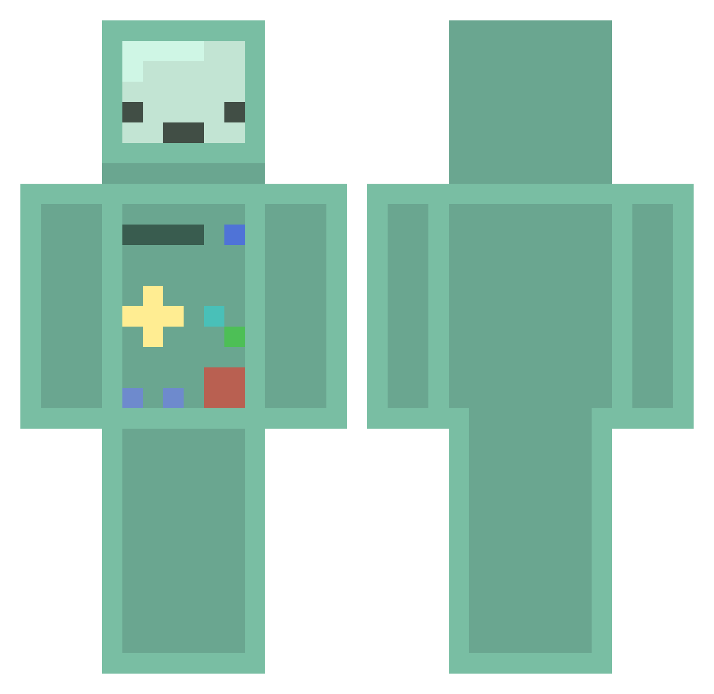 DrockenHeim Minecraft skin, front and back view