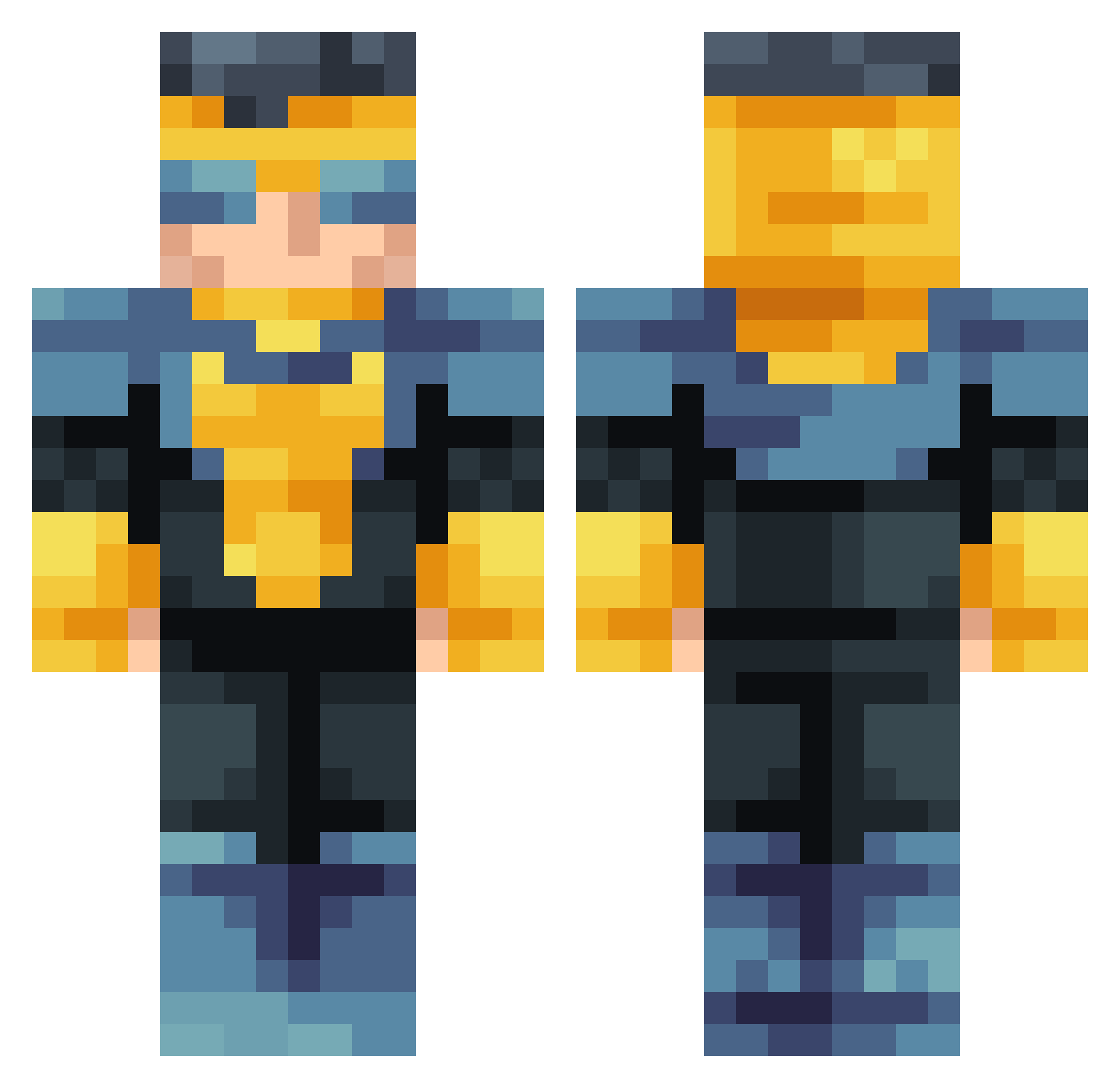 VivisectionTime Minecraft skin, front and back view
