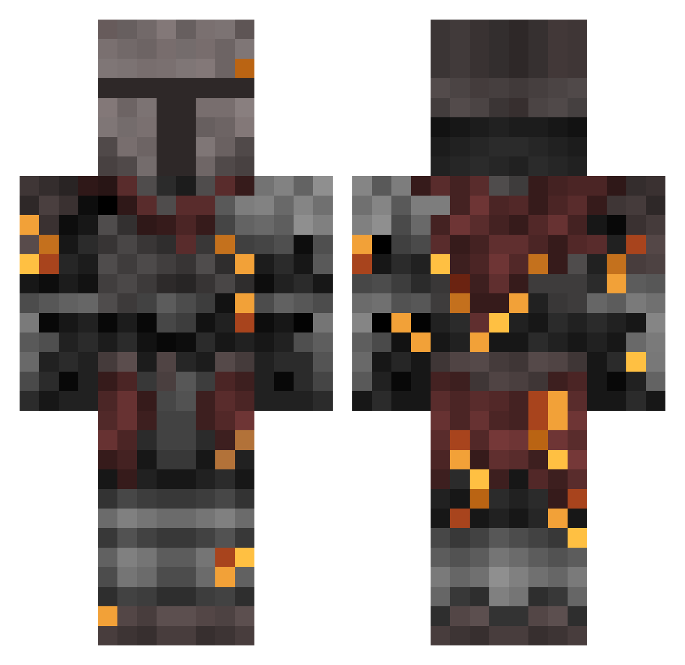 Thradeus Minecraft skin, front and back view