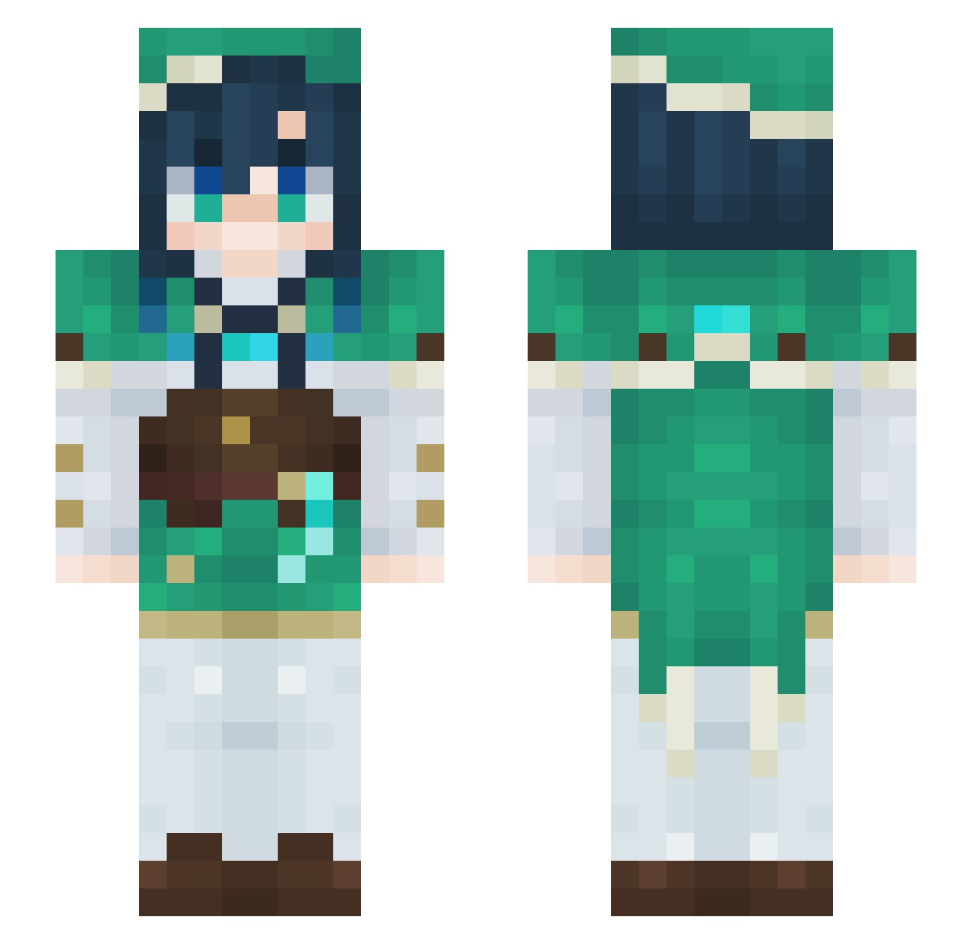 BlueberryGaygo Minecraft skin, front and back view