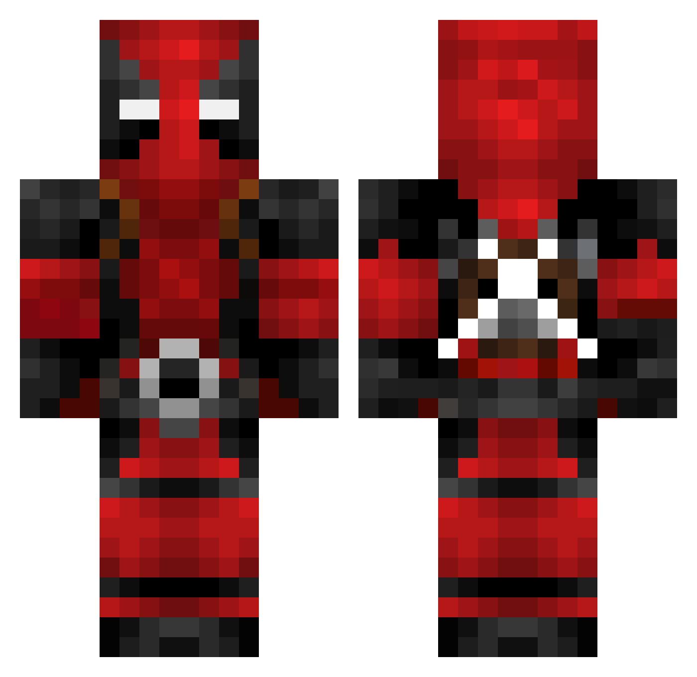 Xeesuss Minecraft skin, front and back view