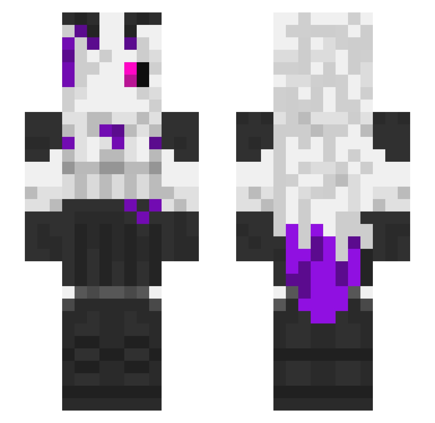 Squinkler Minecraft skin, front and back view