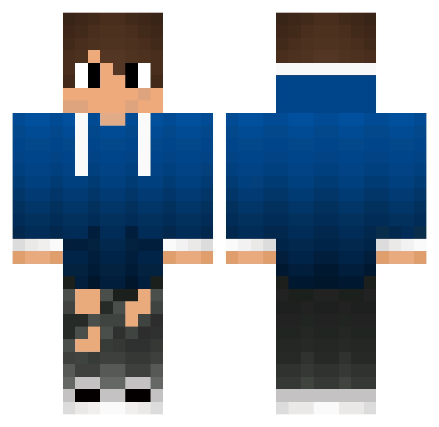 superpazik Minecraft skin, front and back view