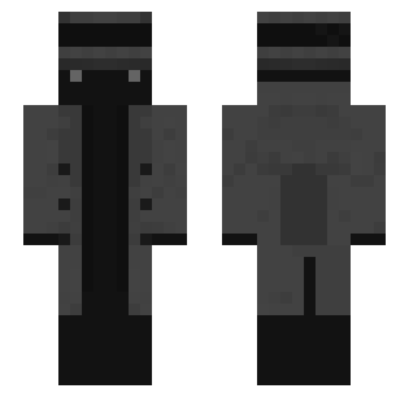 Quecrouste Minecraft skin, front and back view