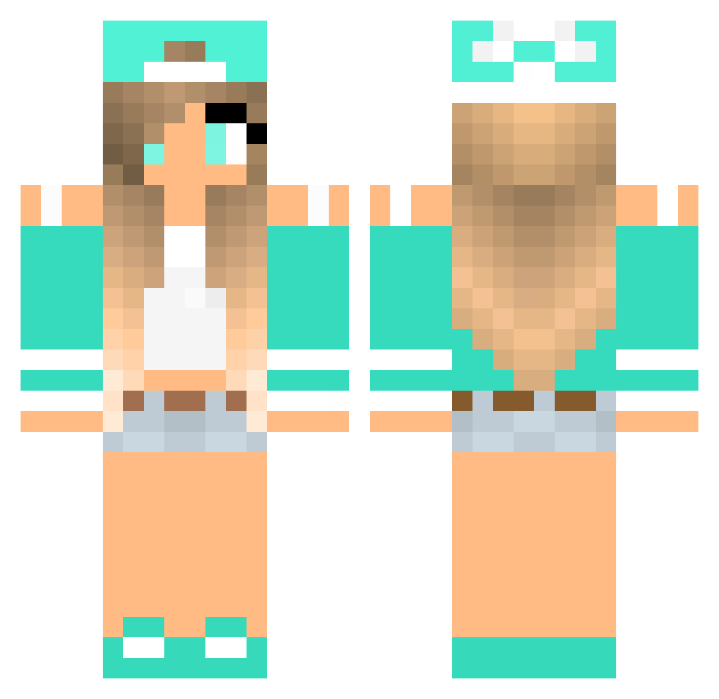Rainout Minecraft skin, front and back view