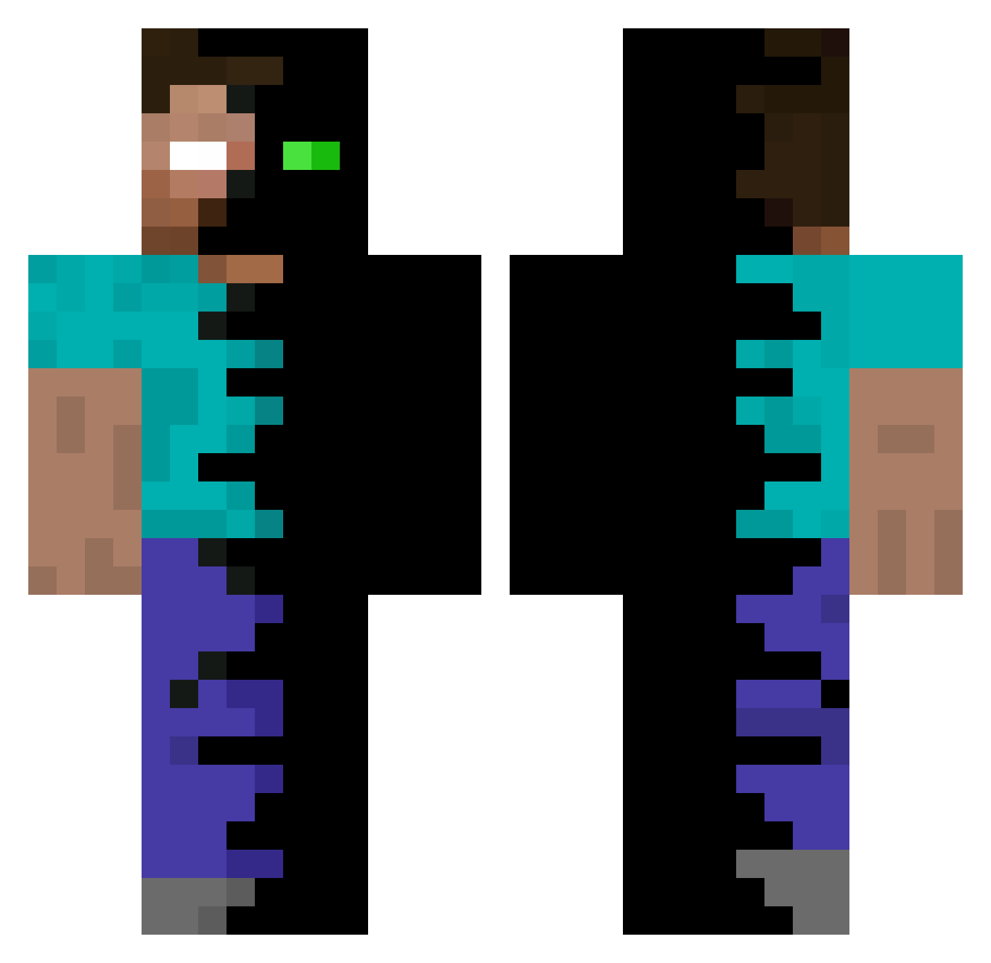 xavalito Minecraft skin, front and back view