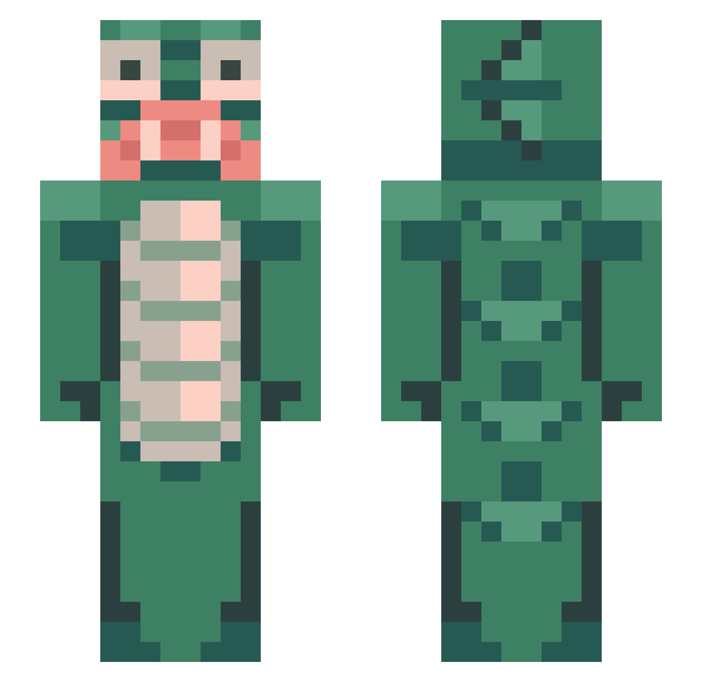 _sness Minecraft skin, front and back view