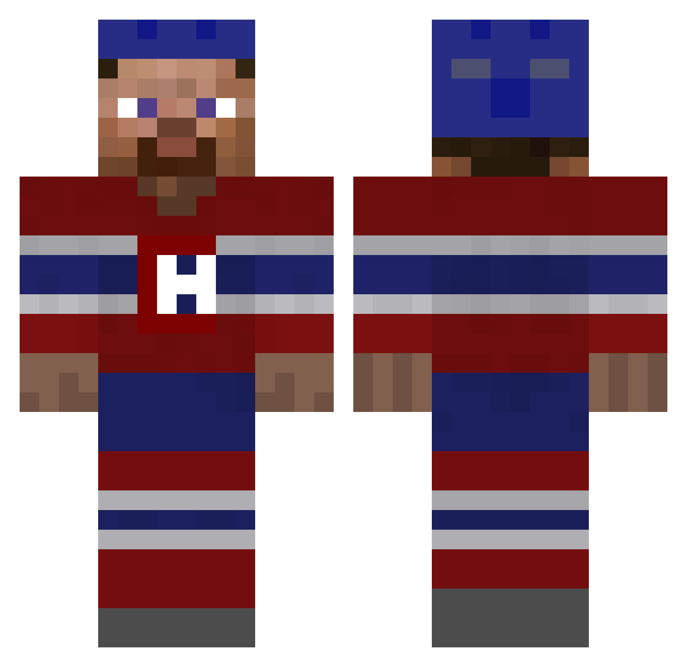 Devolve Minecraft skin, front and back view