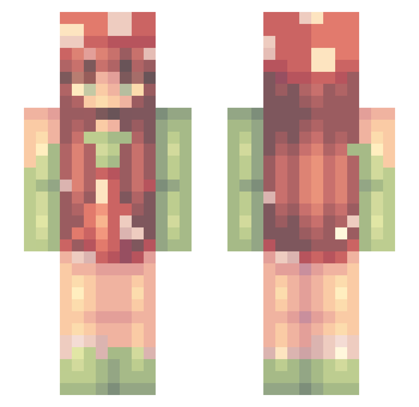 YeetCat1418 Minecraft skin, front and back view