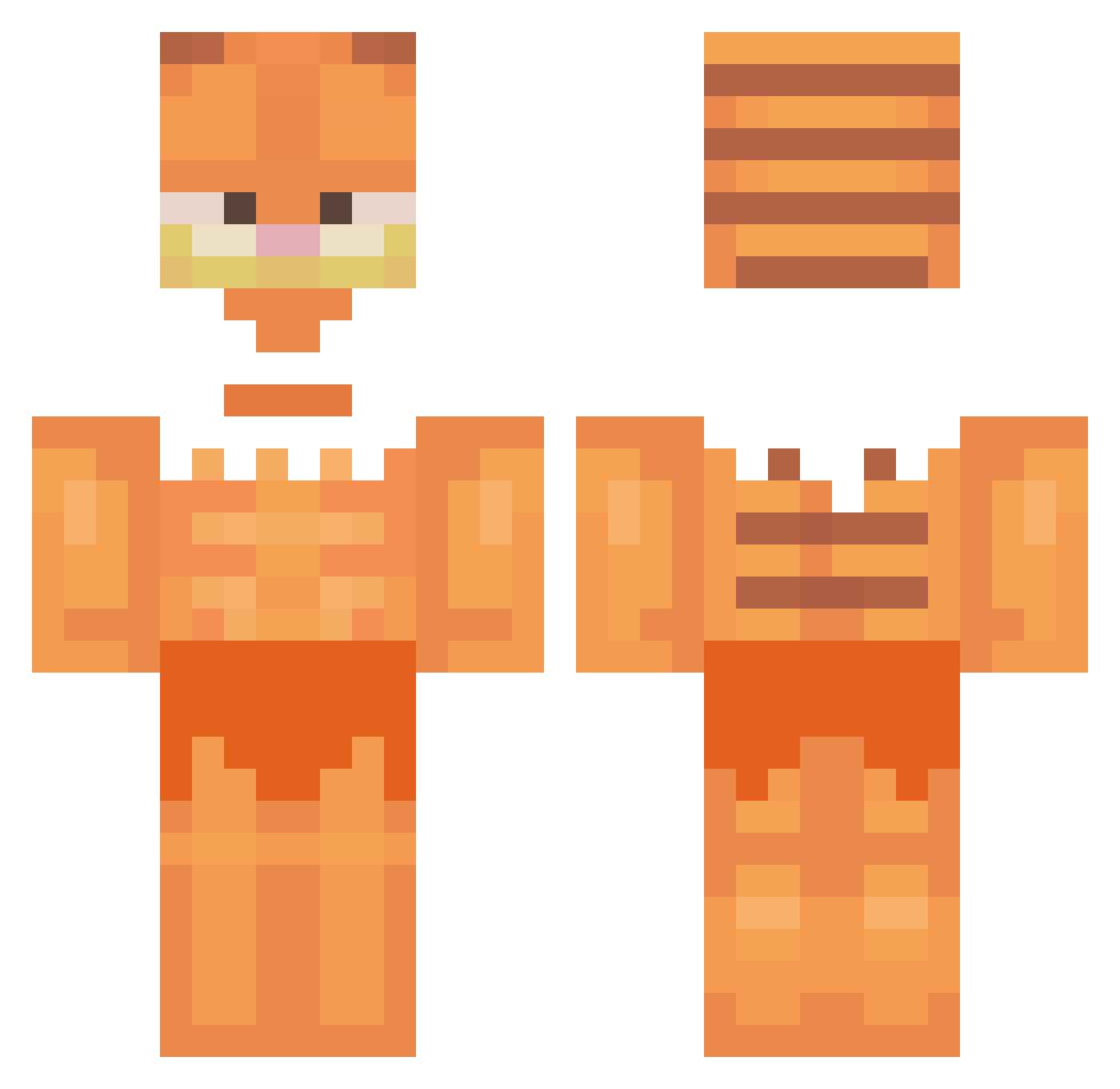 snufquin Minecraft skin, front and back view