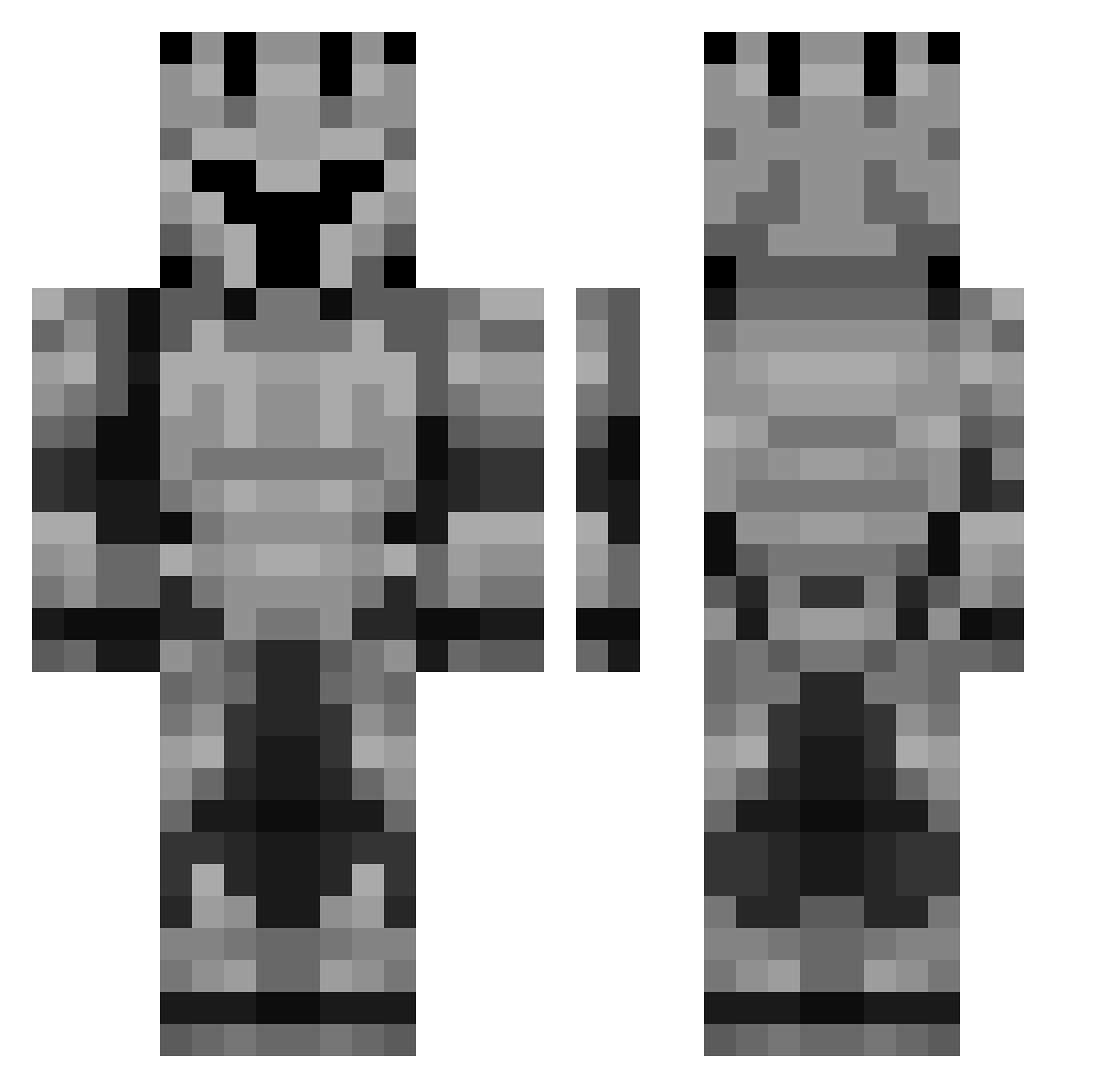 xRaKOx Minecraft skin, front and back view
