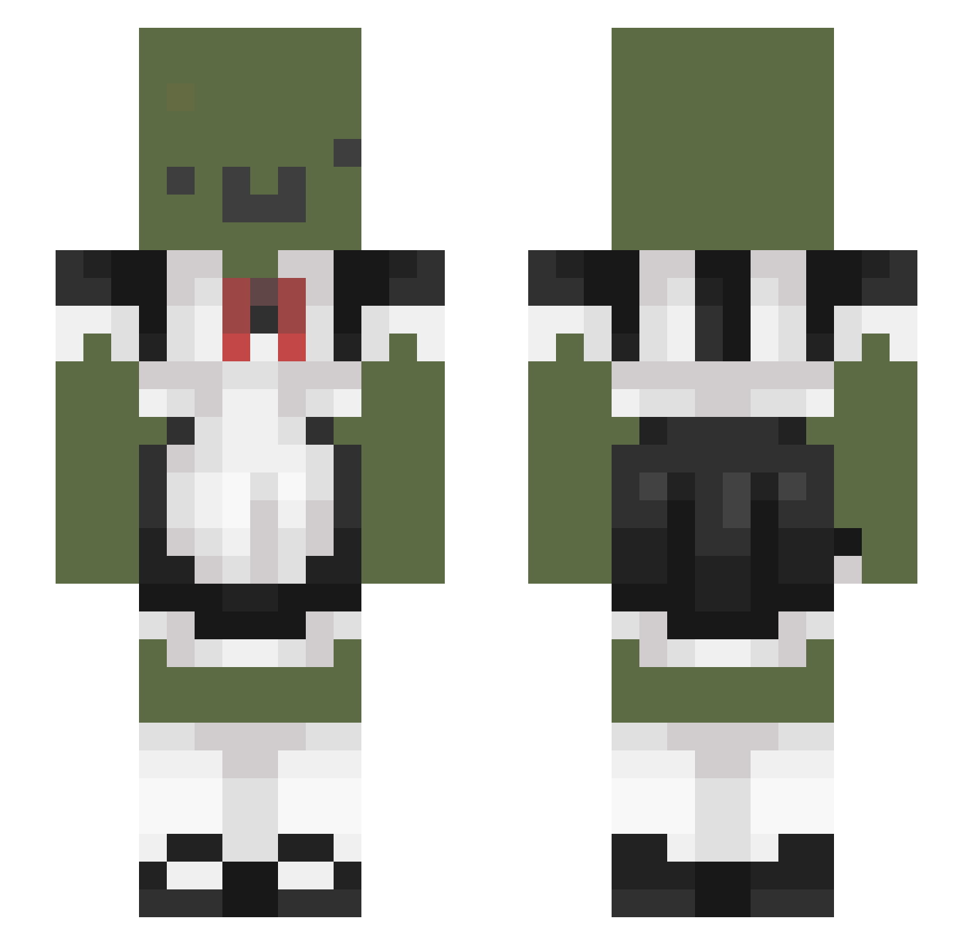 Seqence Minecraft skin, front and back view