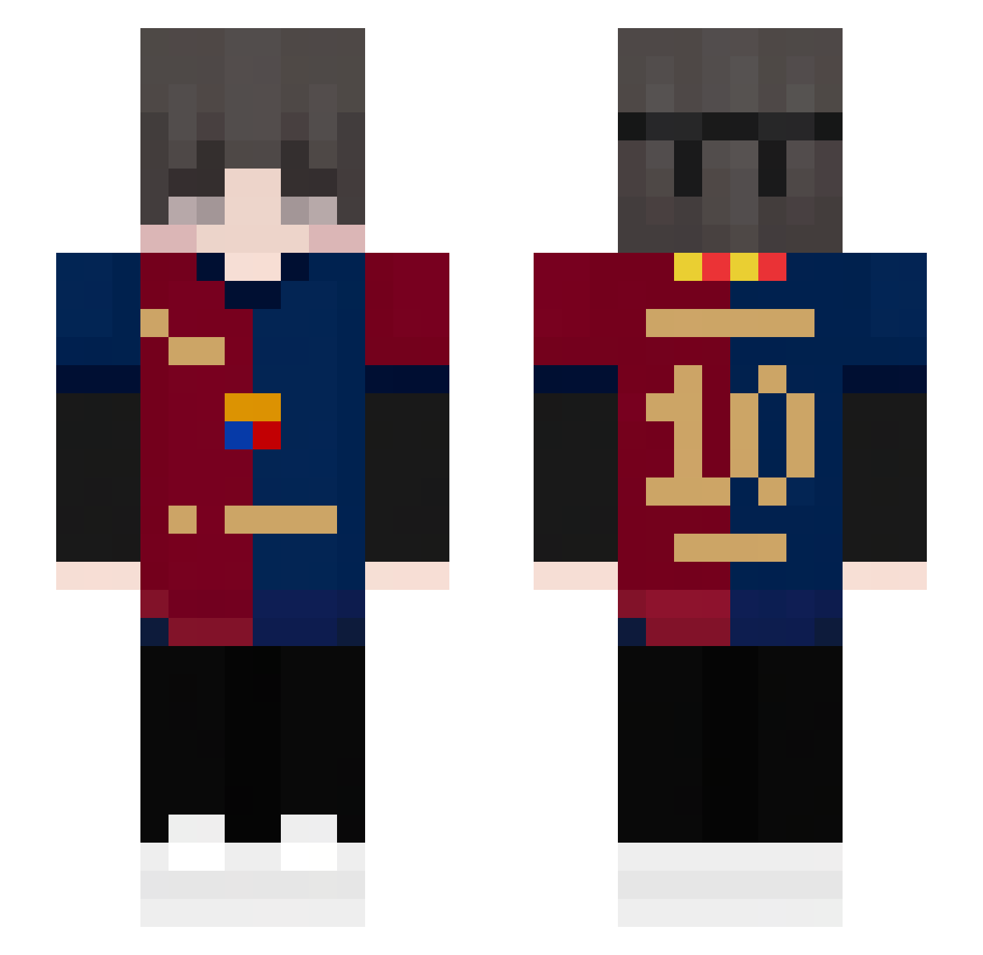 FourthW Minecraft skin, front and back view