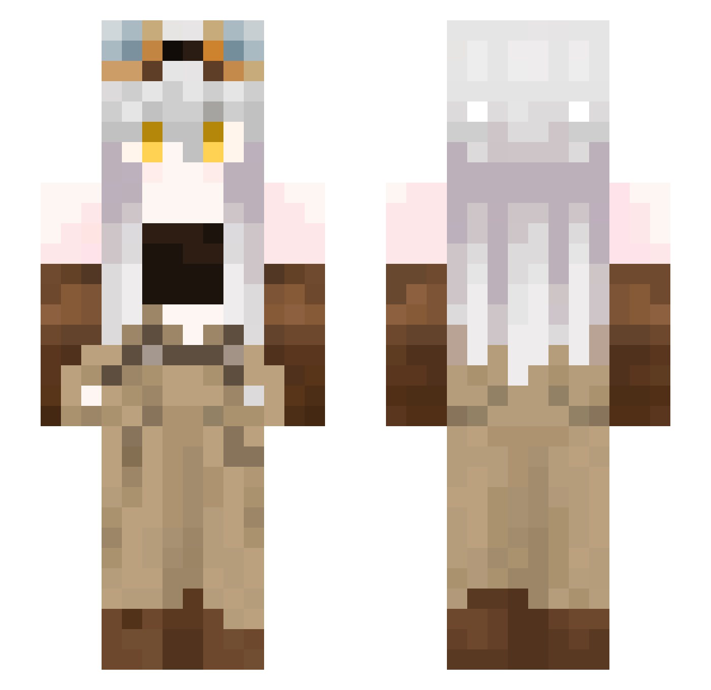 KitanaS2 Minecraft skin, front and back view