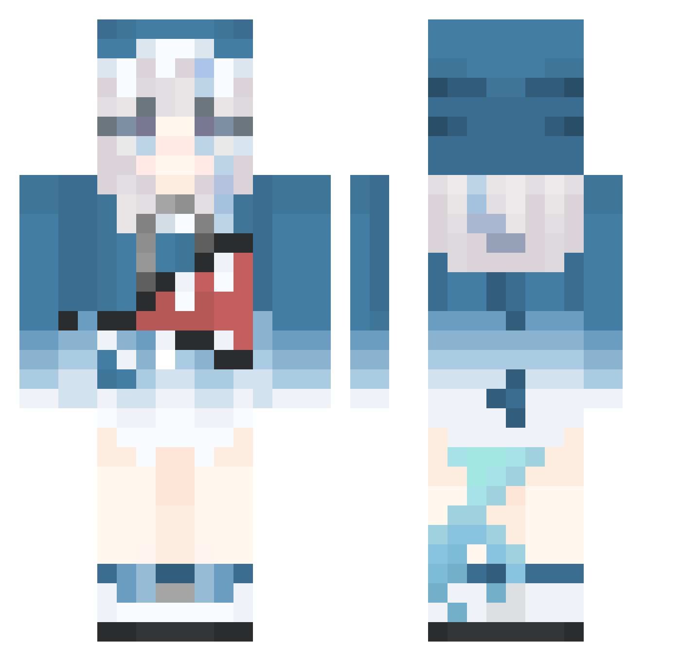 zc06 Minecraft skin, front and back view