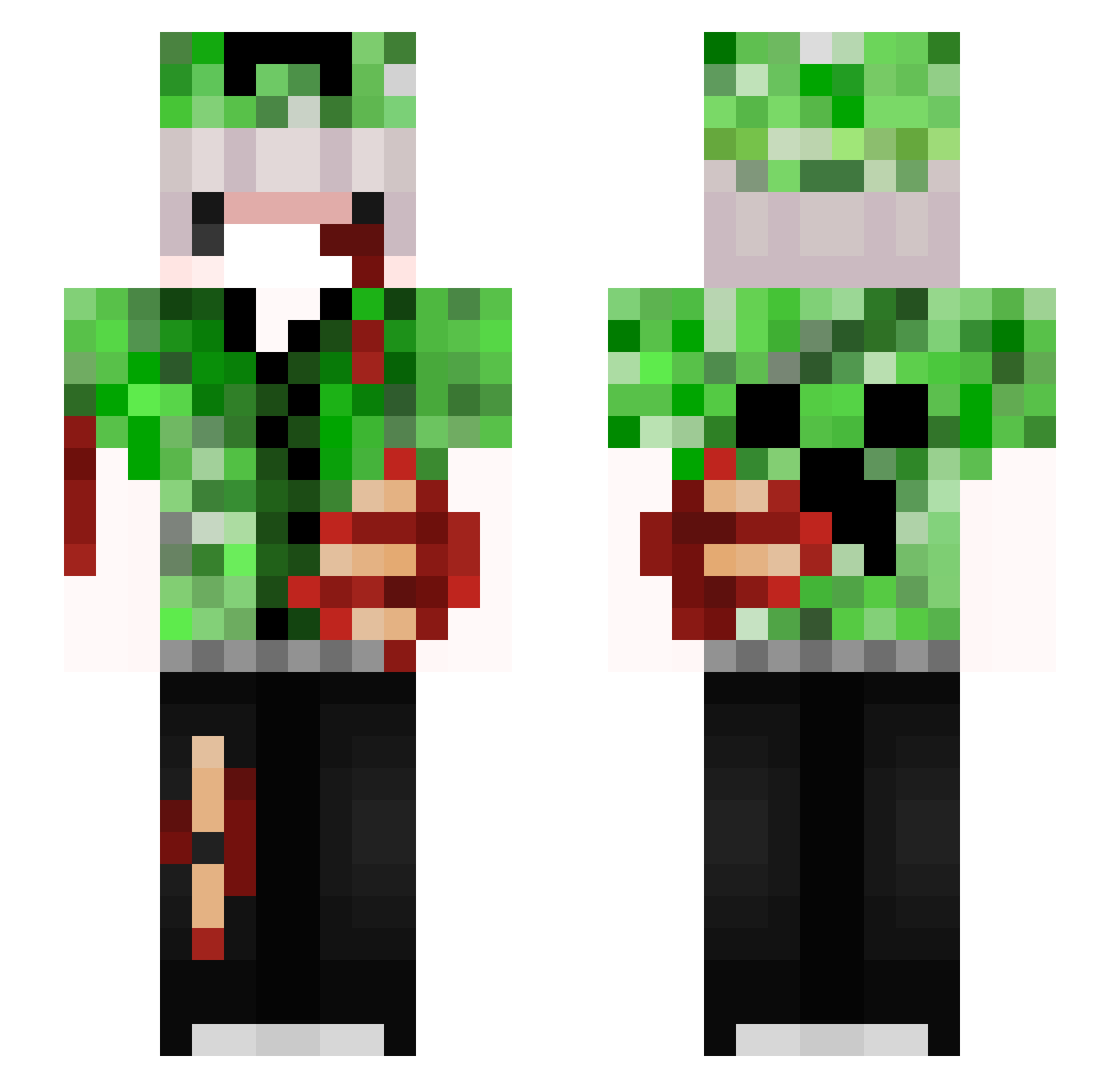 ZHENGAI Minecraft skin, front and back view