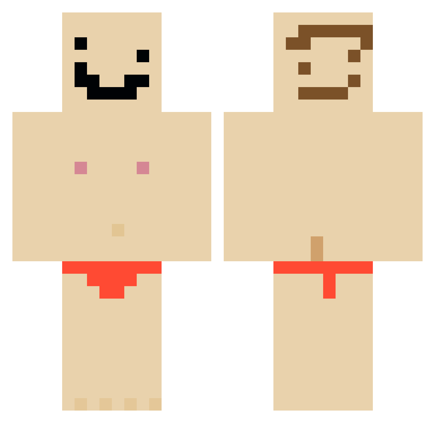 Zorospartiate Minecraft skin, front and back view