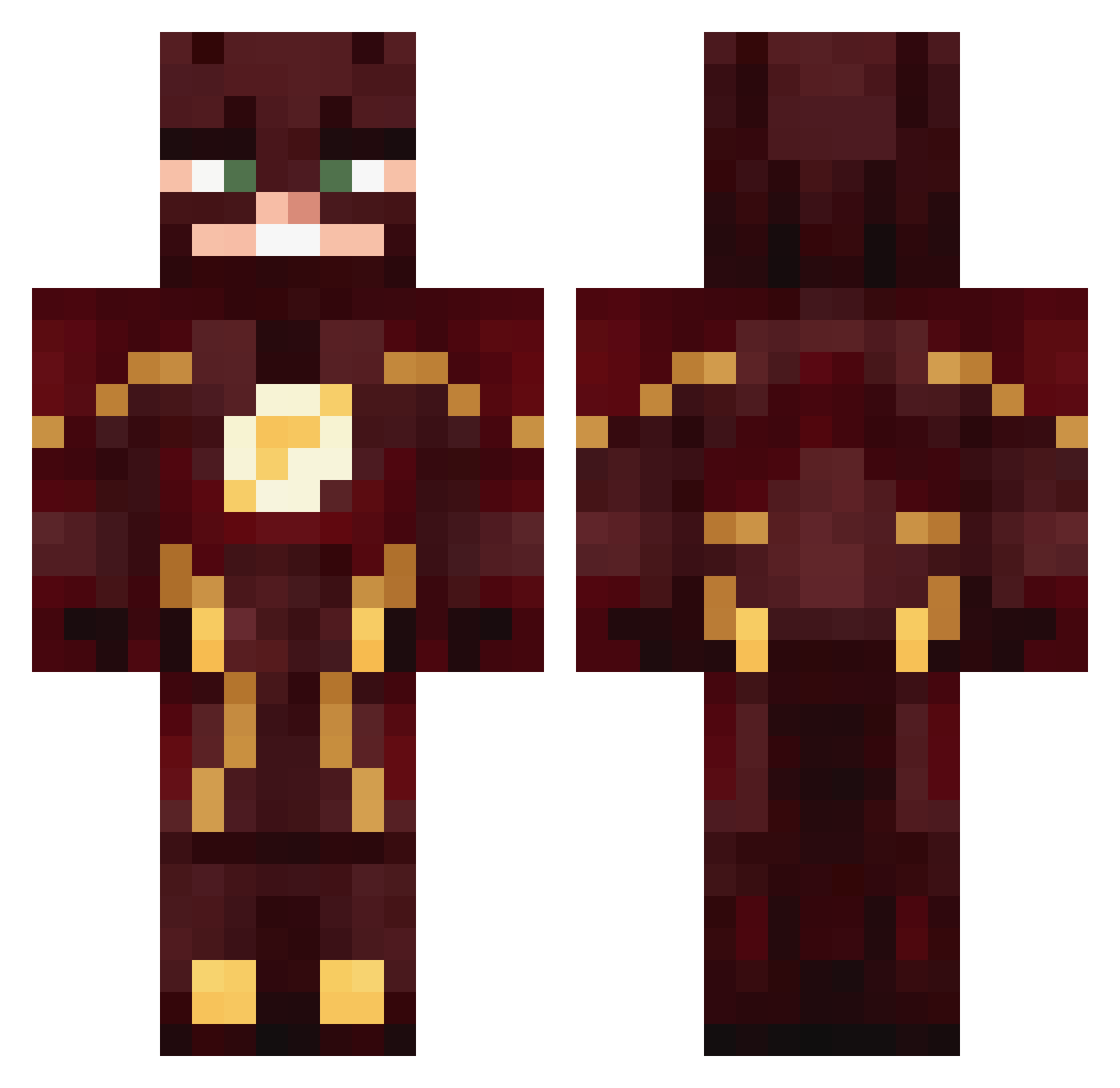 RawrSam Minecraft skin, front and back view