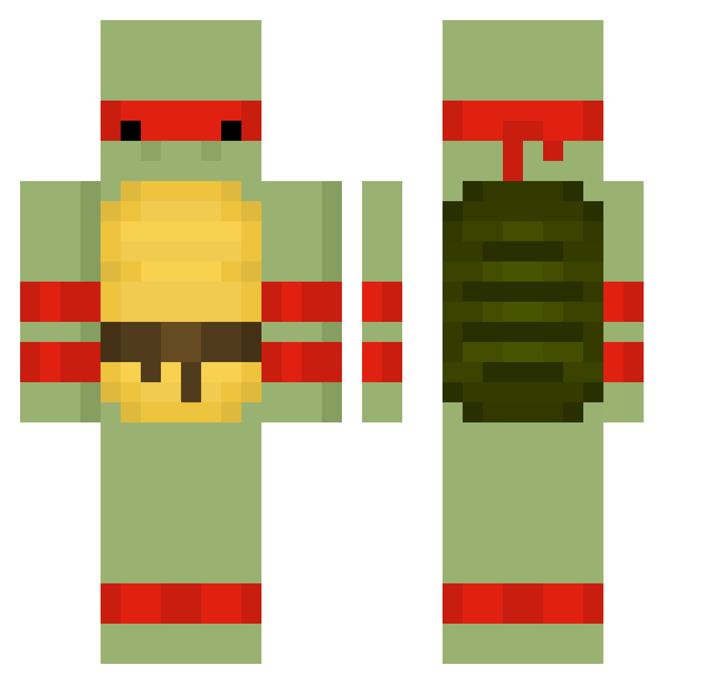 Nikisoel Minecraft skin, front and back view