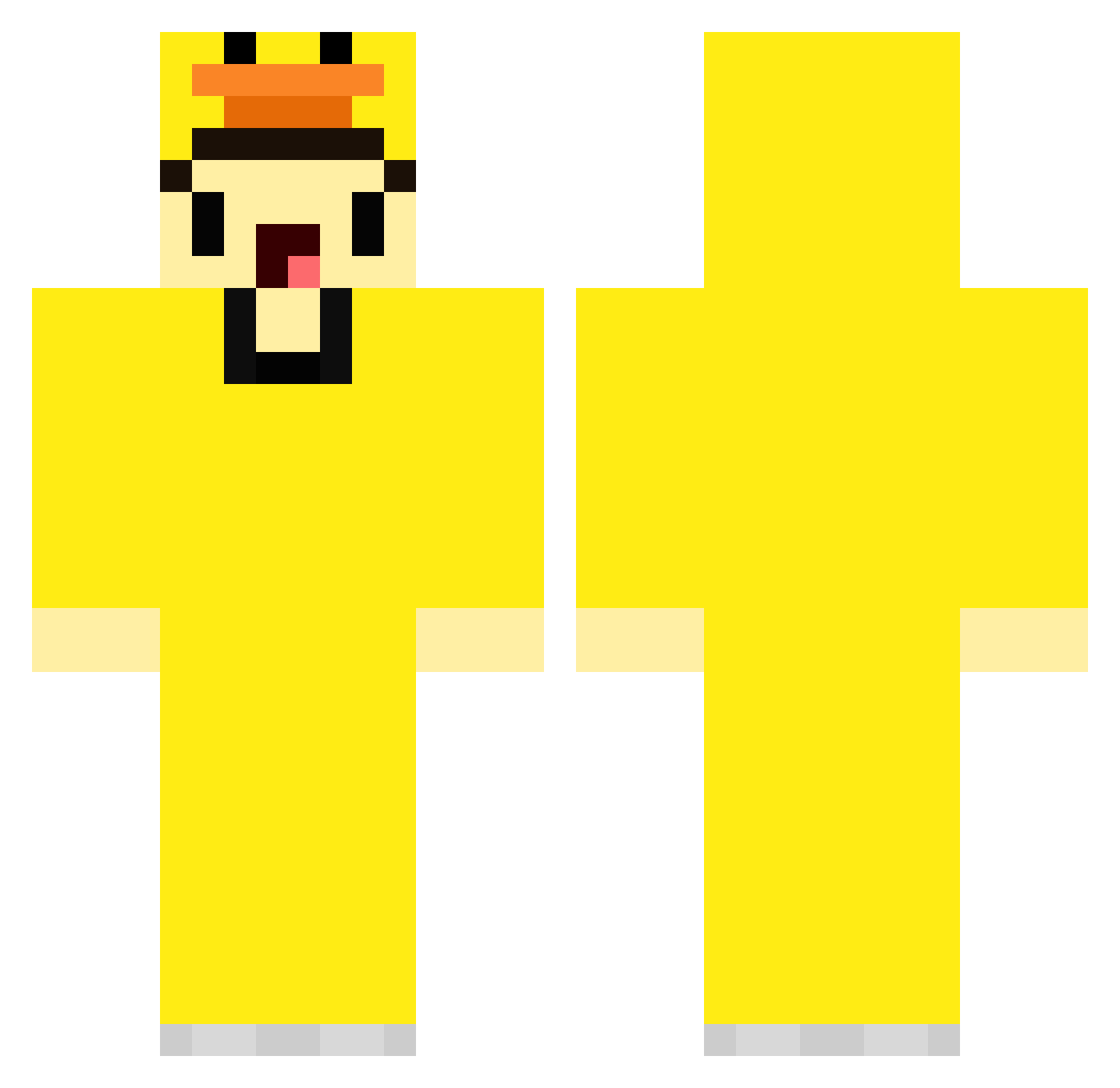 cvrve Minecraft skin, front and back view