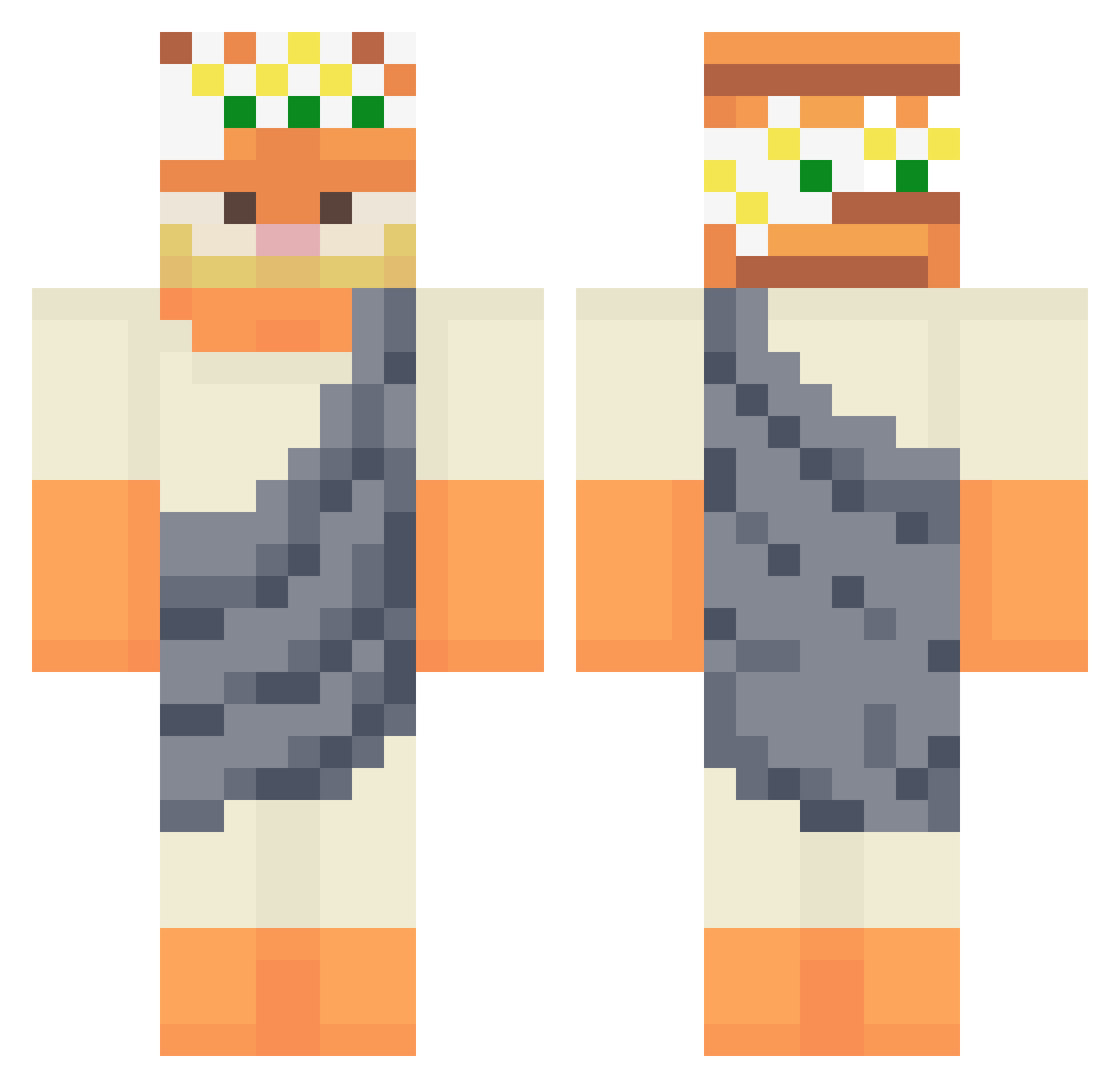 Calvin8521 Minecraft skin, front and back view