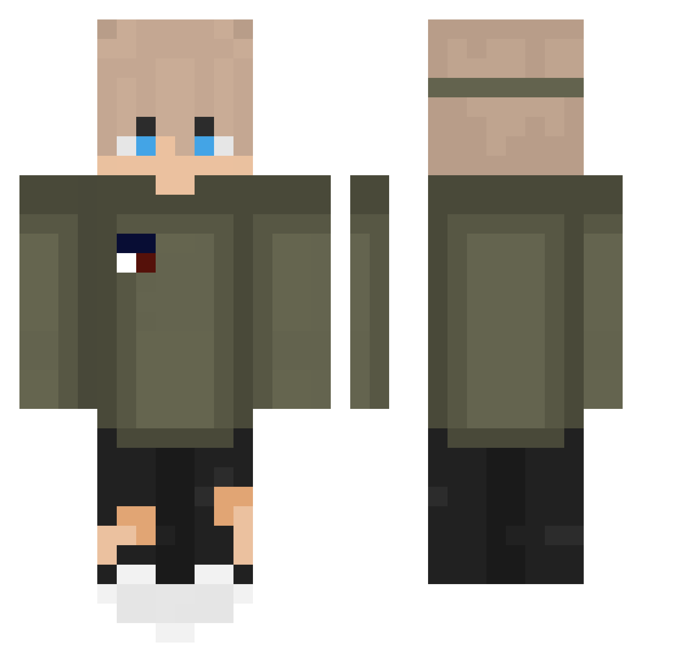 Vasile Minecraft skin, front and back view