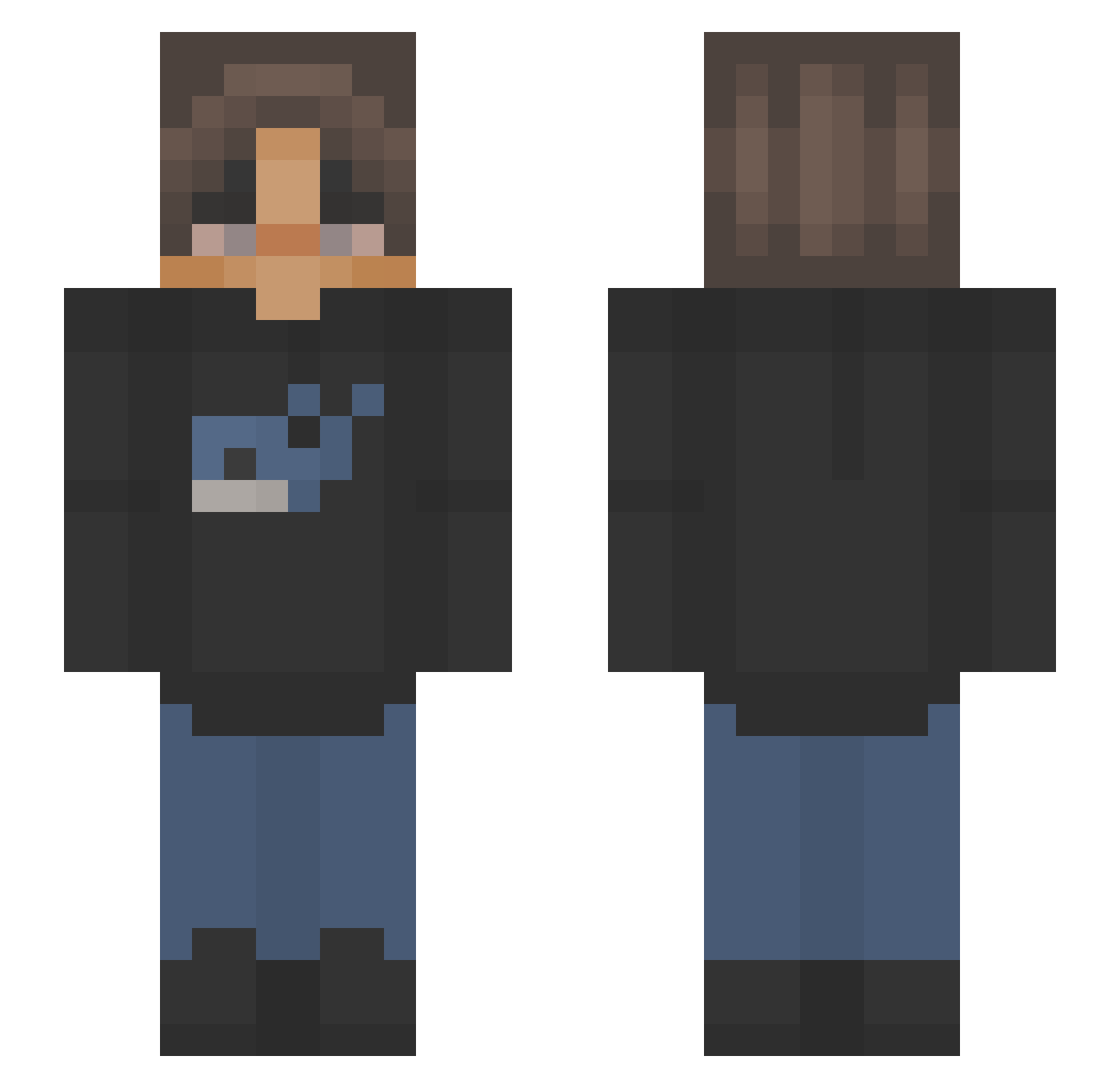 Urare Minecraft skin, front and back view
