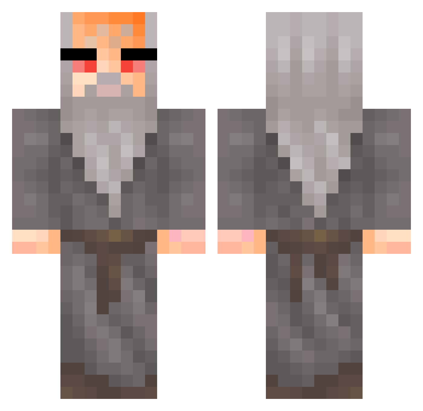 ThePeePeeWizard Minecraft skin, front and back view