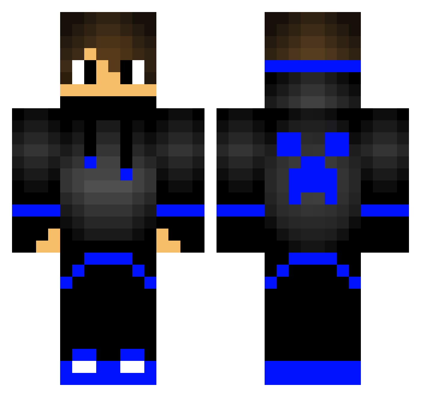 SynthPad Minecraft skin, front and back view