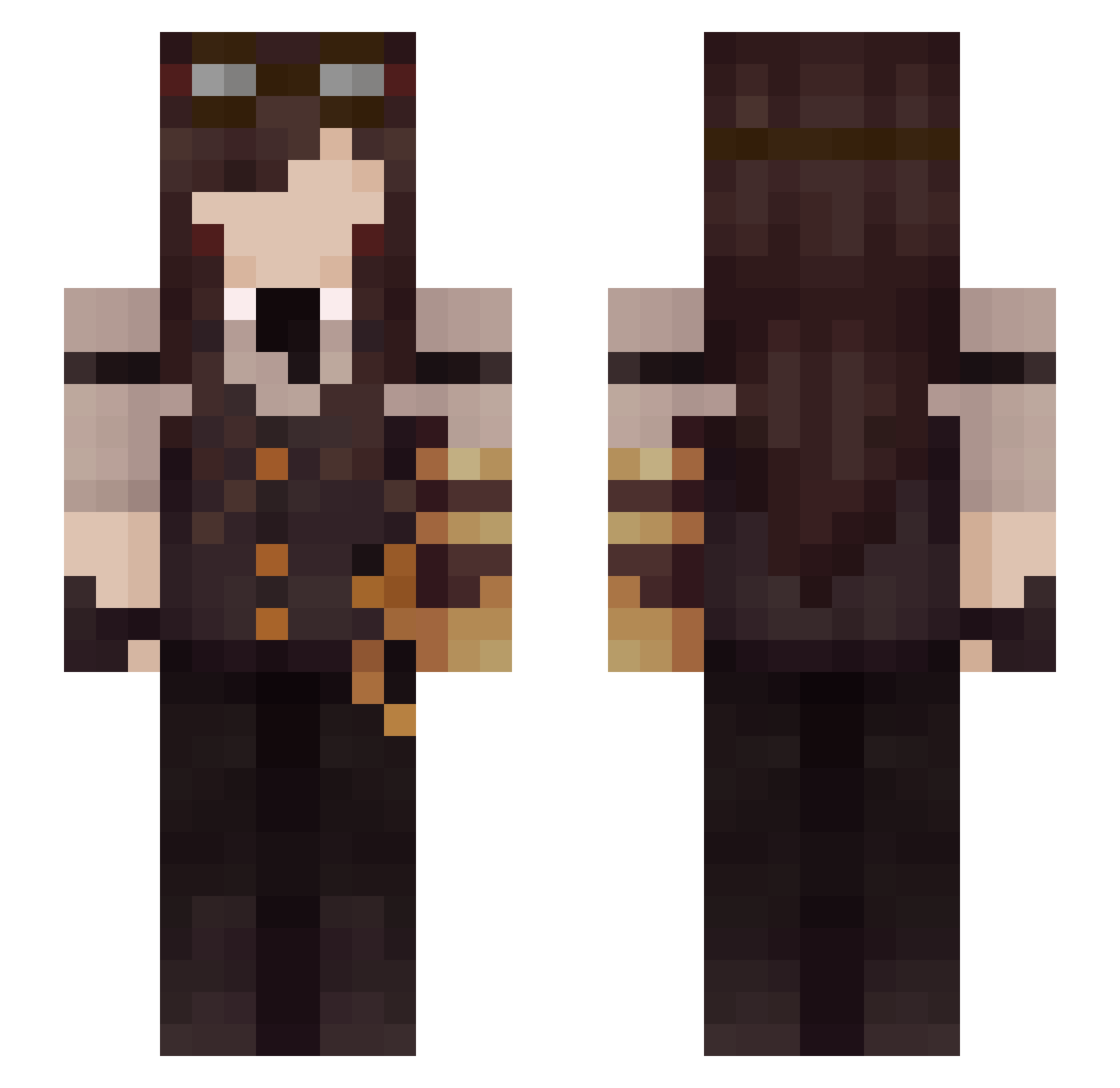 trrixstalize Minecraft skin, front and back view