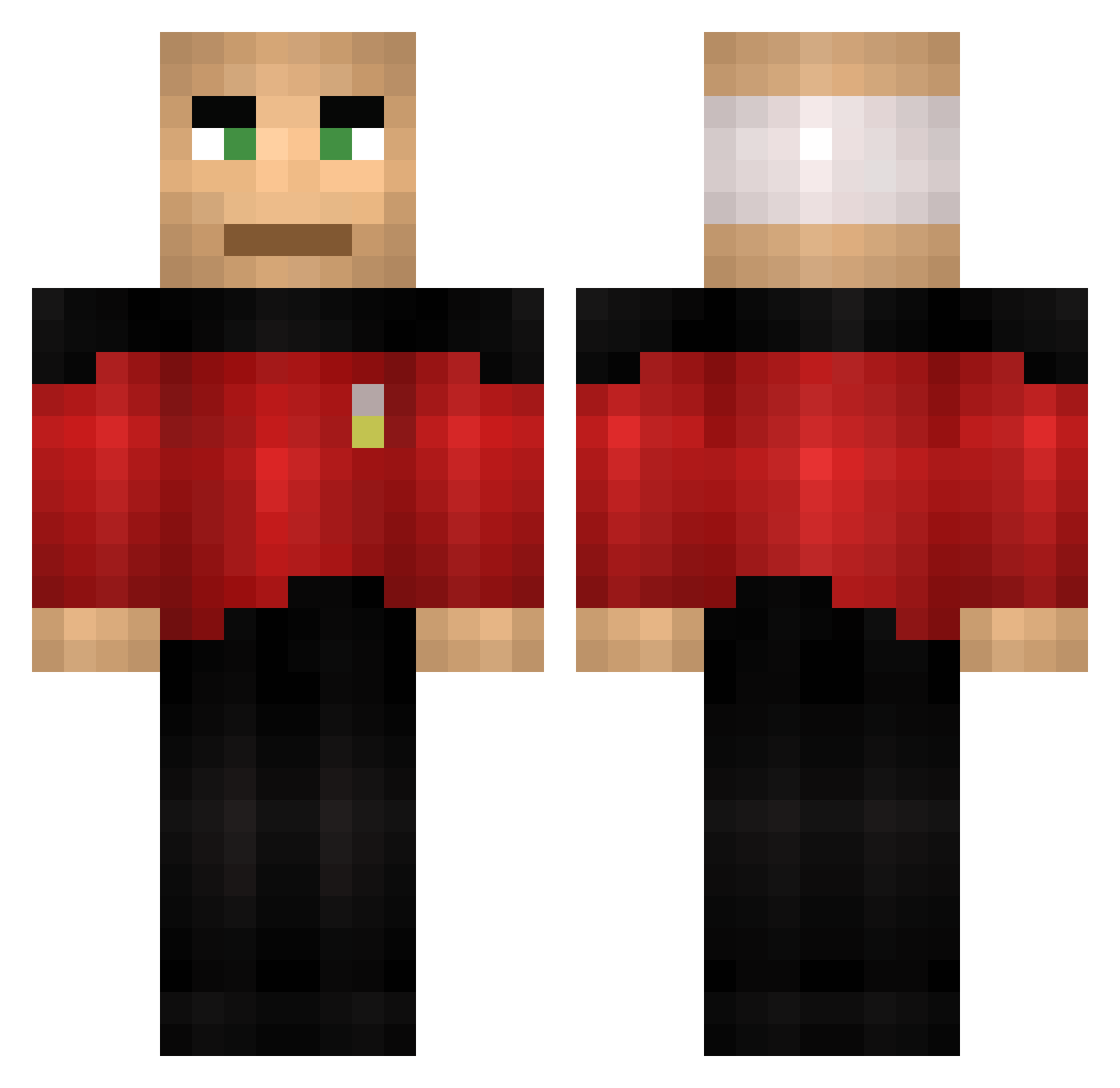 janimal Minecraft skin, front and back view