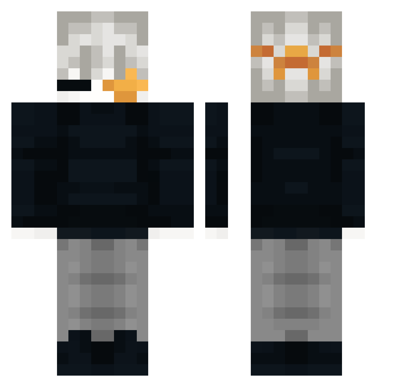 xthonkismkGgCO Minecraft skin, front and back view