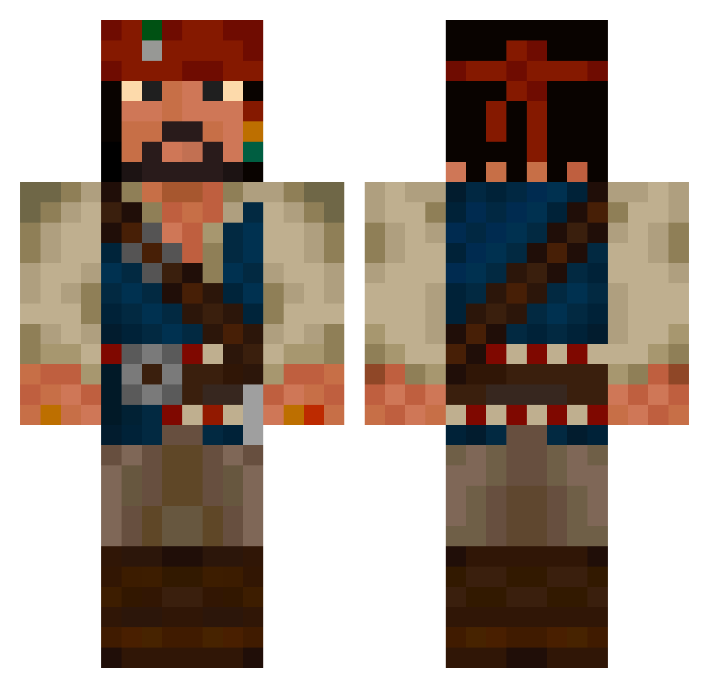 Ismaelplg Minecraft skin, front and back view