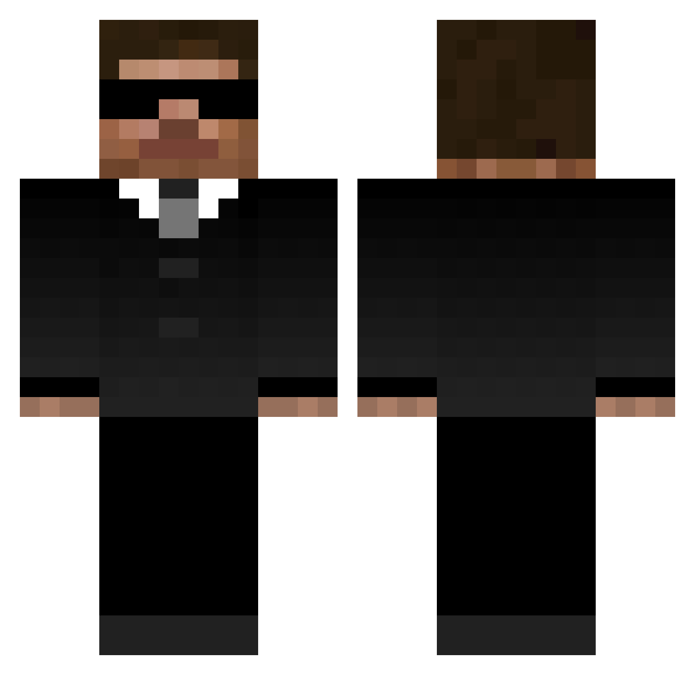 AERO_95 Minecraft skin, front and back view