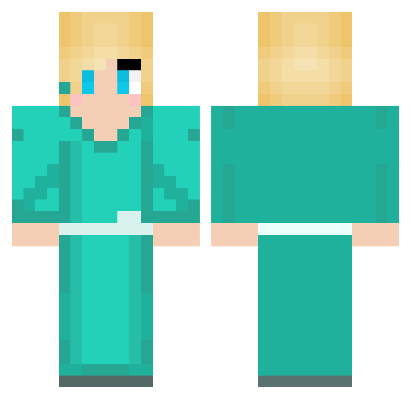Celinda Minecraft skin, front and back view