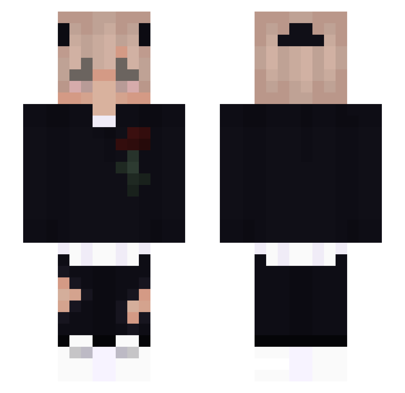 Jutten68 Minecraft skin, front and back view
