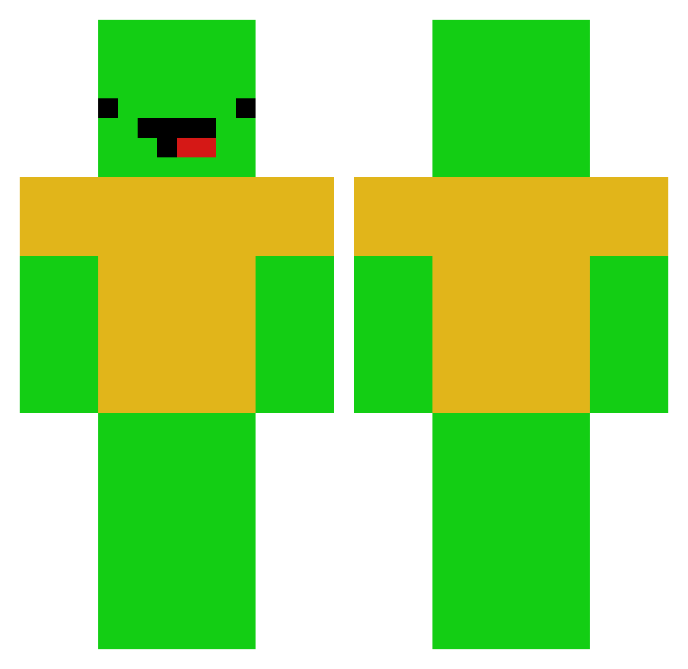 Steve66270 Minecraft skin, front and back view