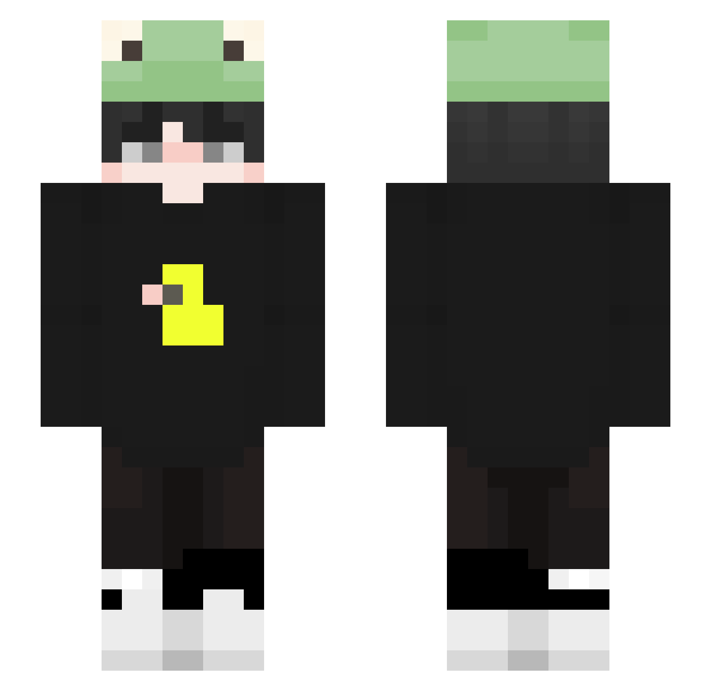blac_kfear Minecraft skin, front and back view