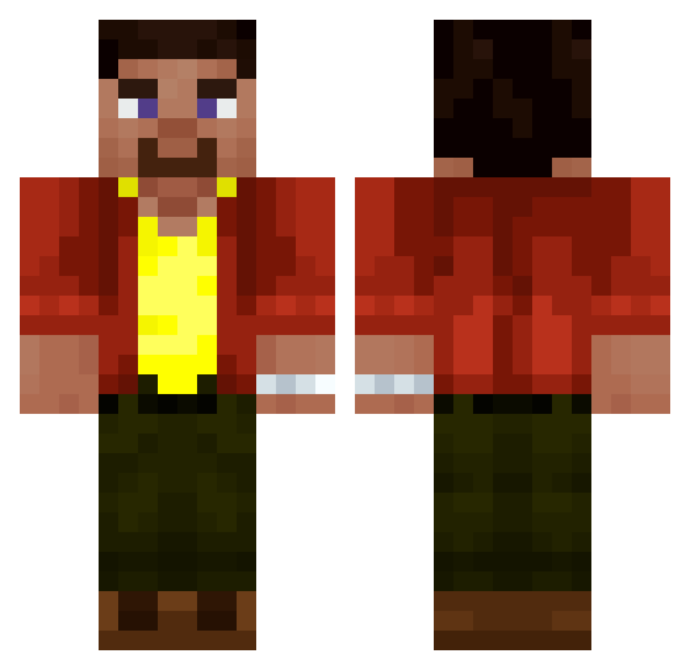 DargiV Minecraft skin, front and back view