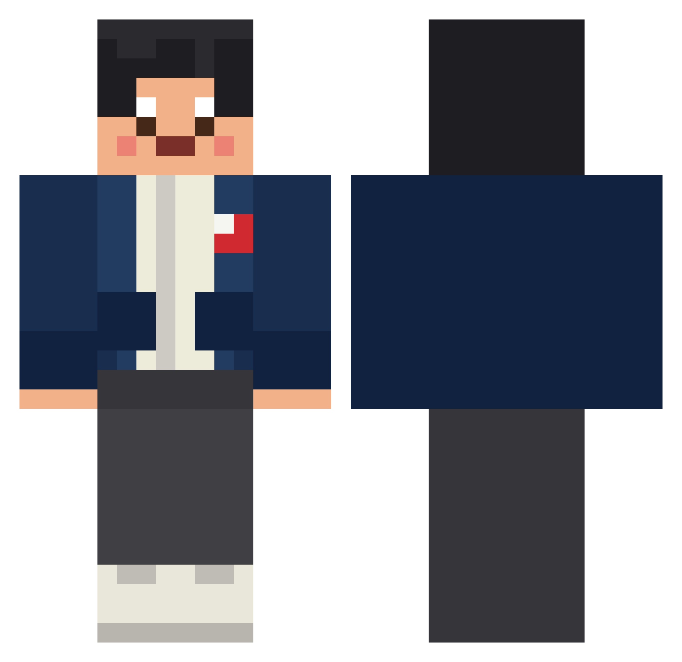 hansain Minecraft skin, front and back view