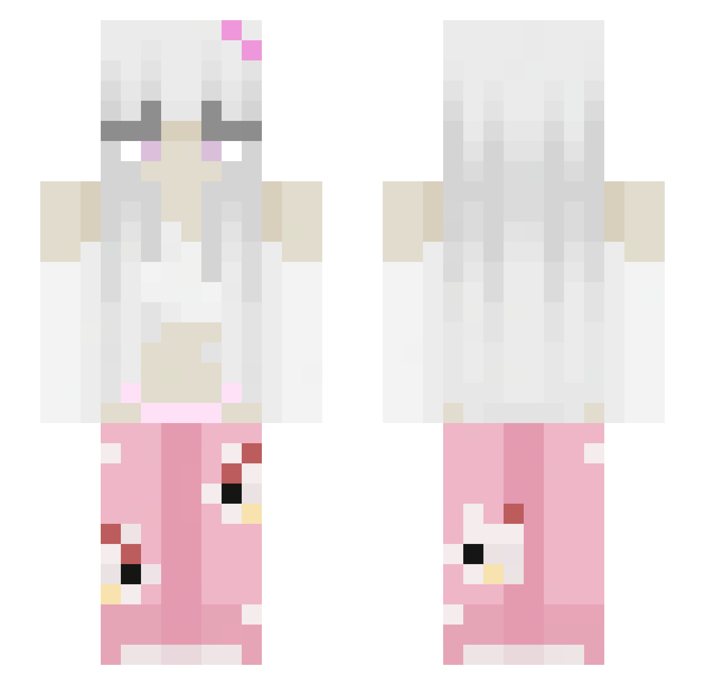 Flopadow Minecraft skin, front and back view