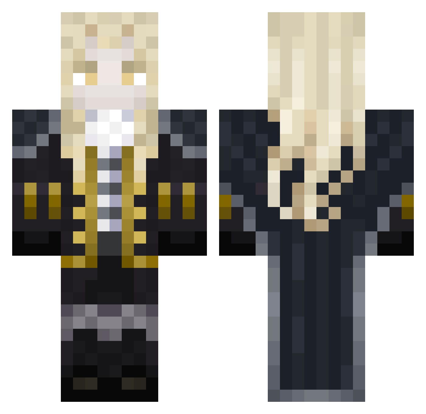 Alucard1003 Minecraft skin, front and back view