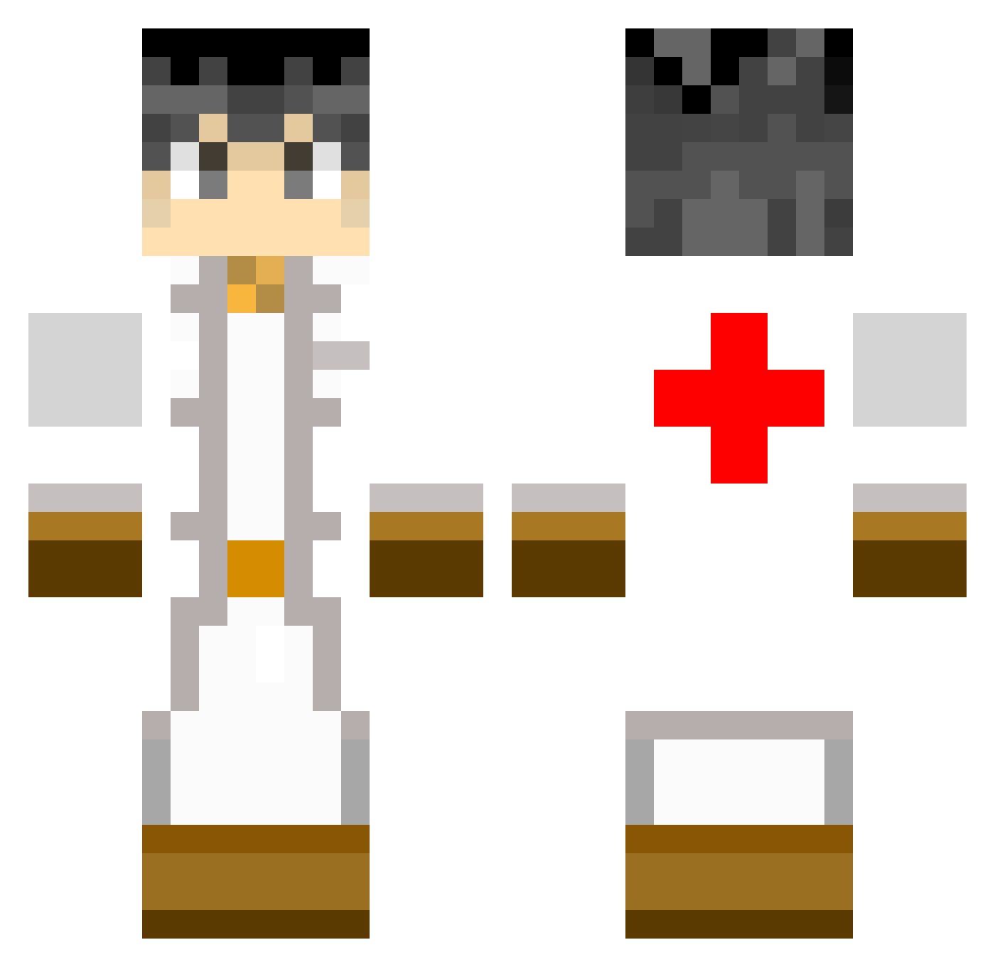 Anywcm Minecraft skin, front and back view
