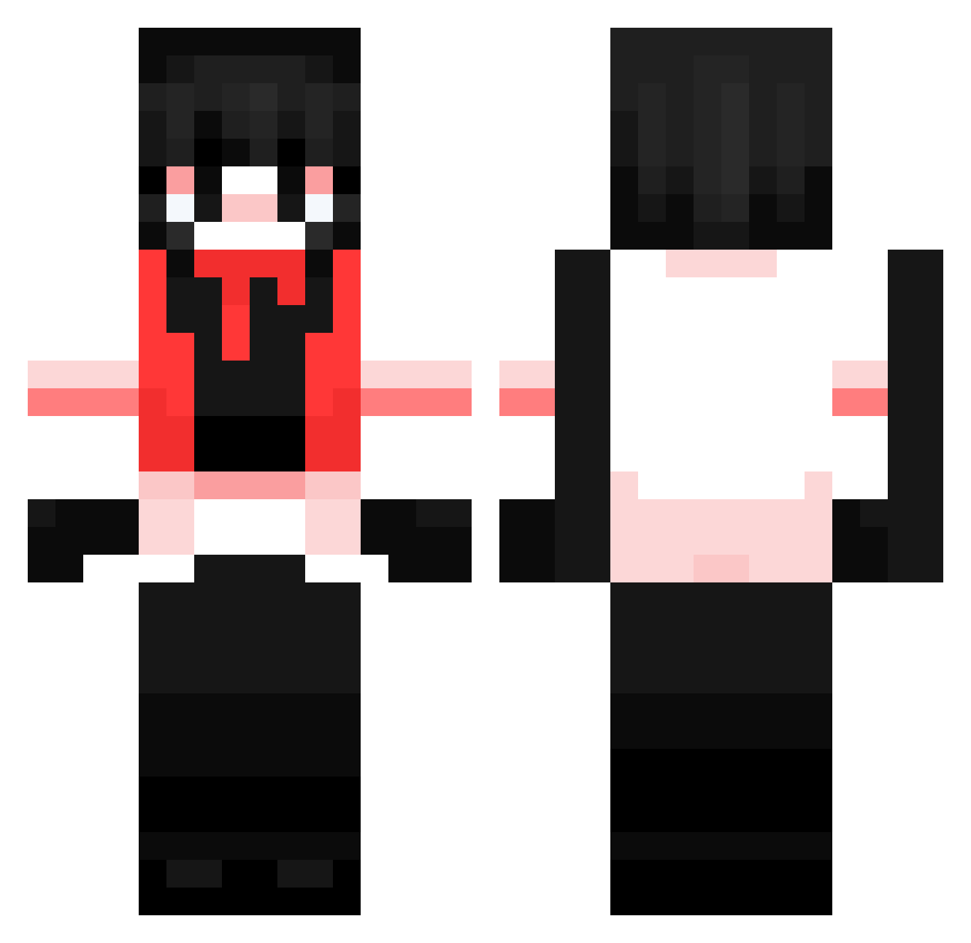 deadface Minecraft skin, front and back view