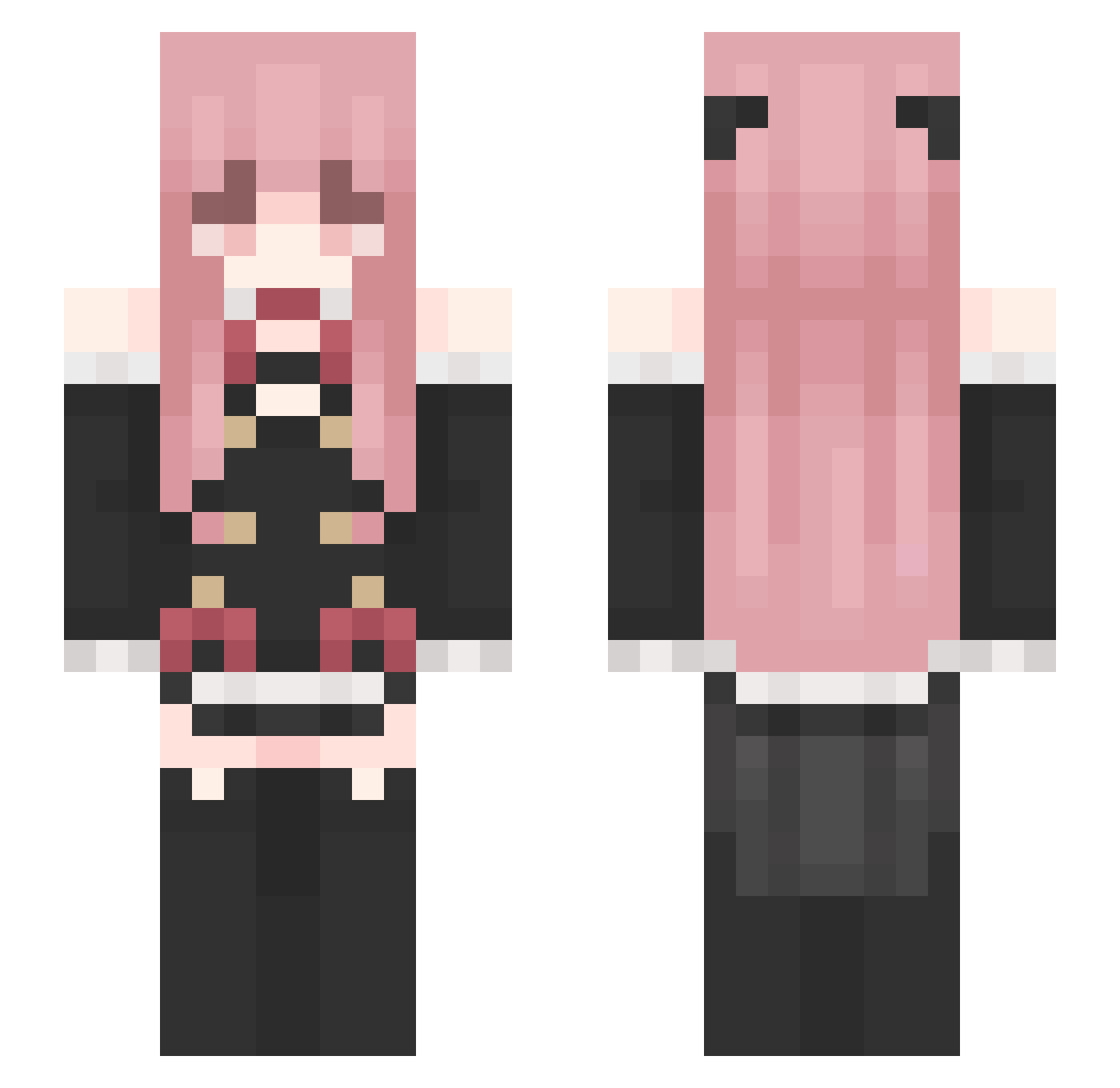 ZzElegantzZ Minecraft skin, front and back view