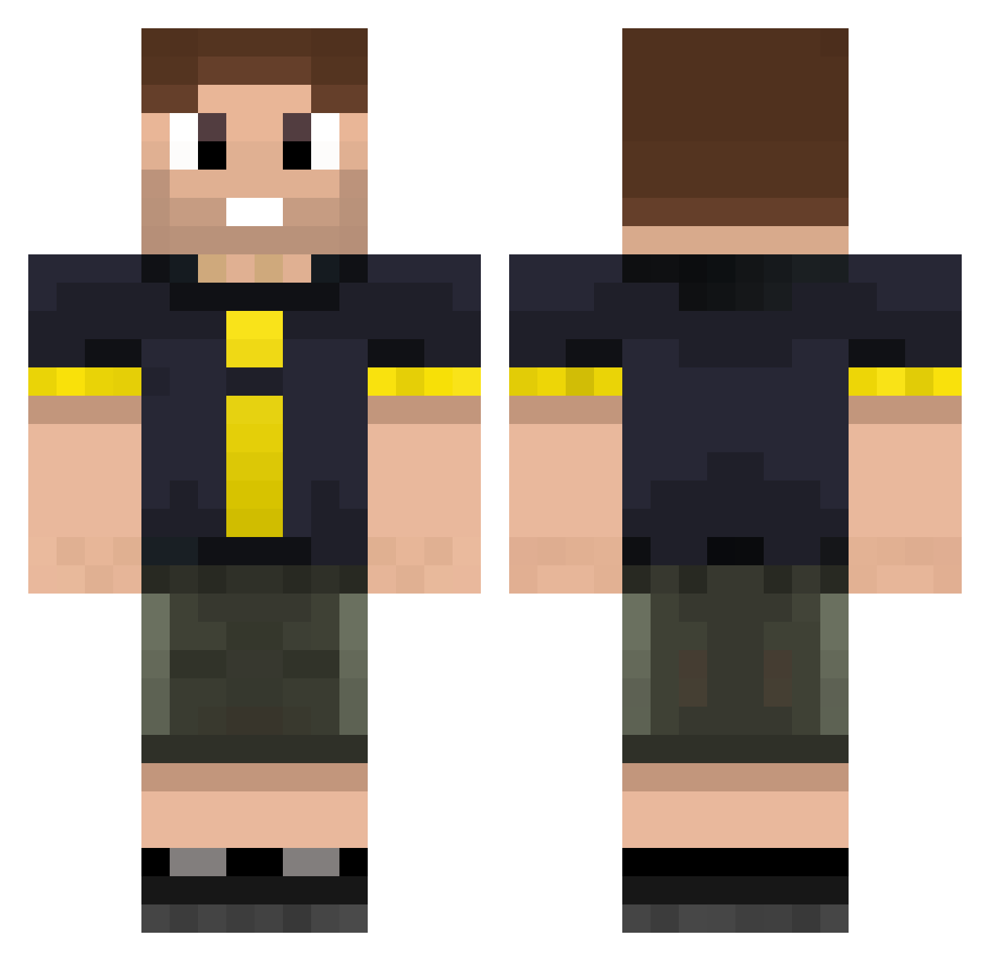 Scaterus Minecraft skin, front and back view