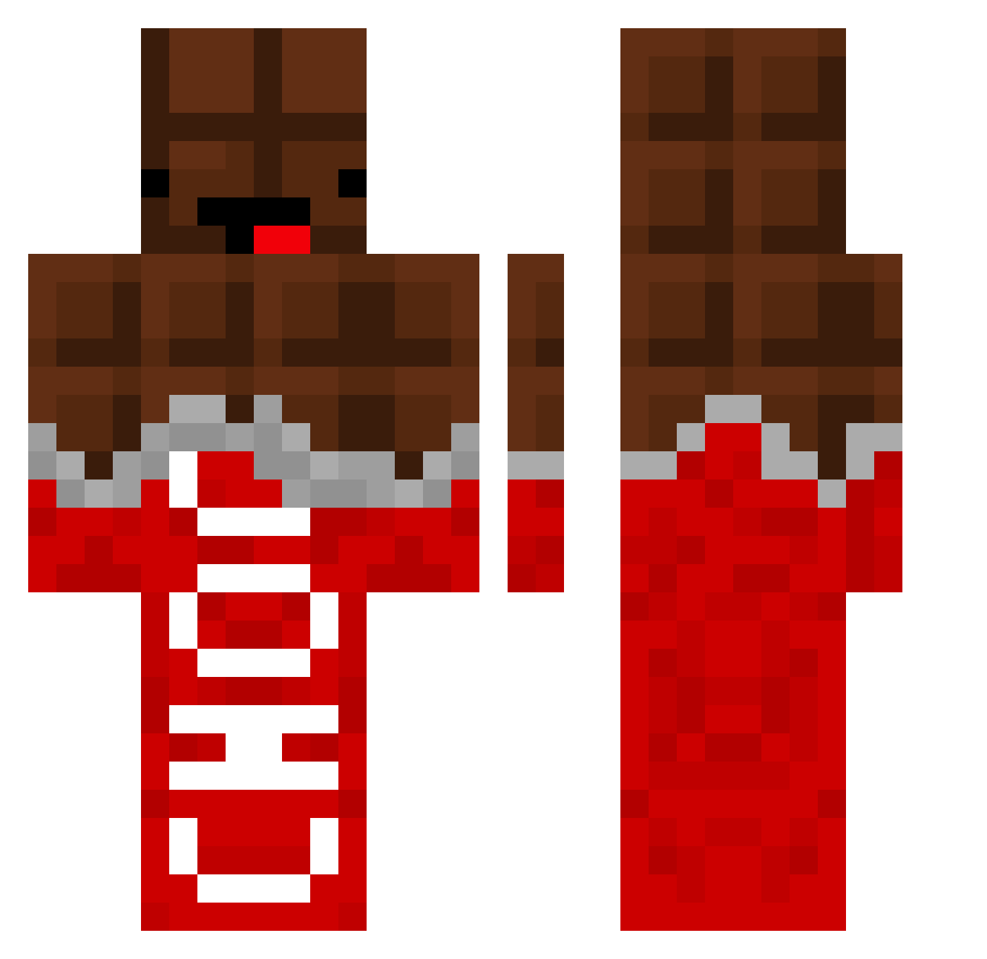 2lsy Minecraft skin, front and back view
