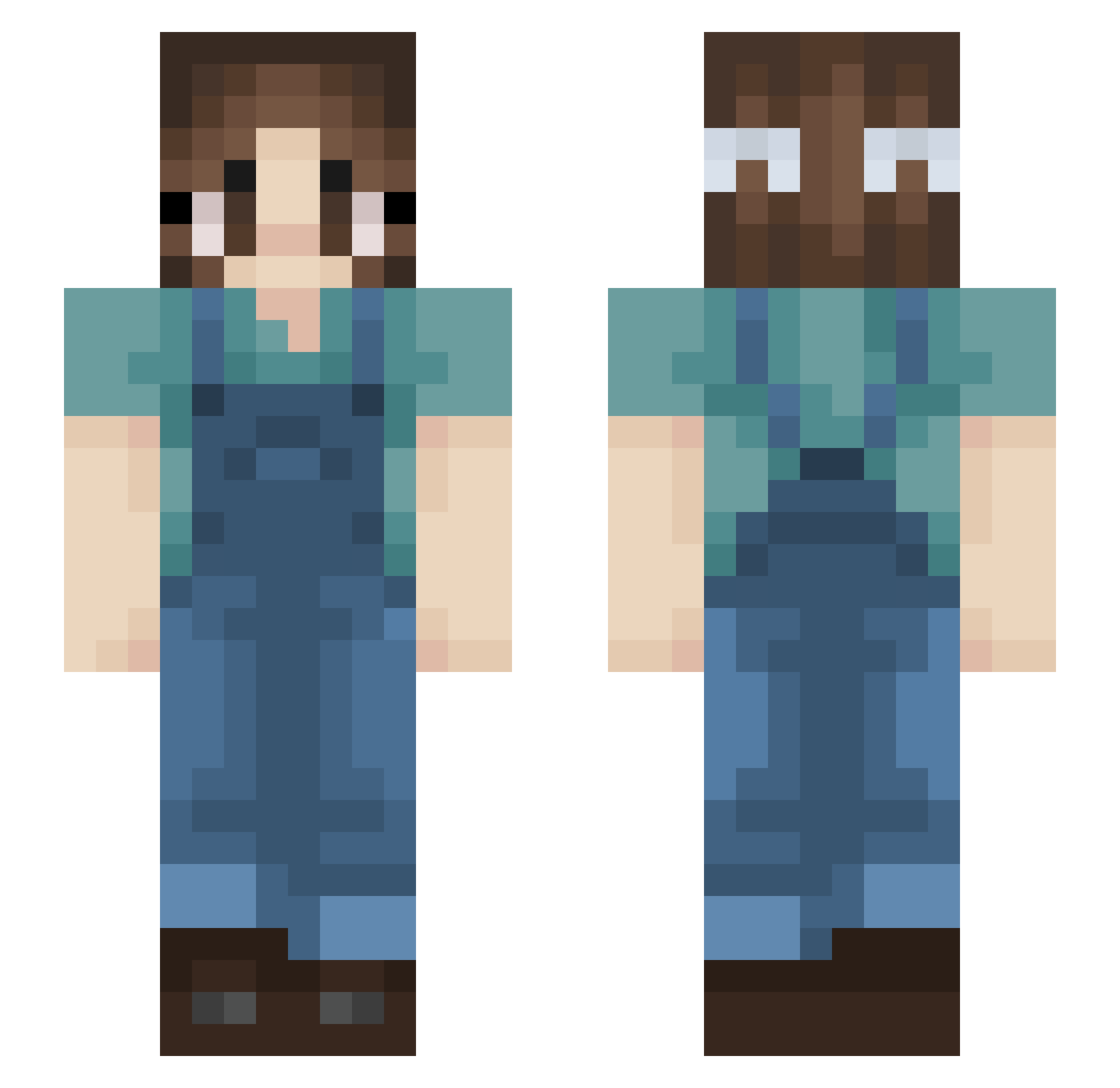 bur4kte Minecraft skin, front and back view