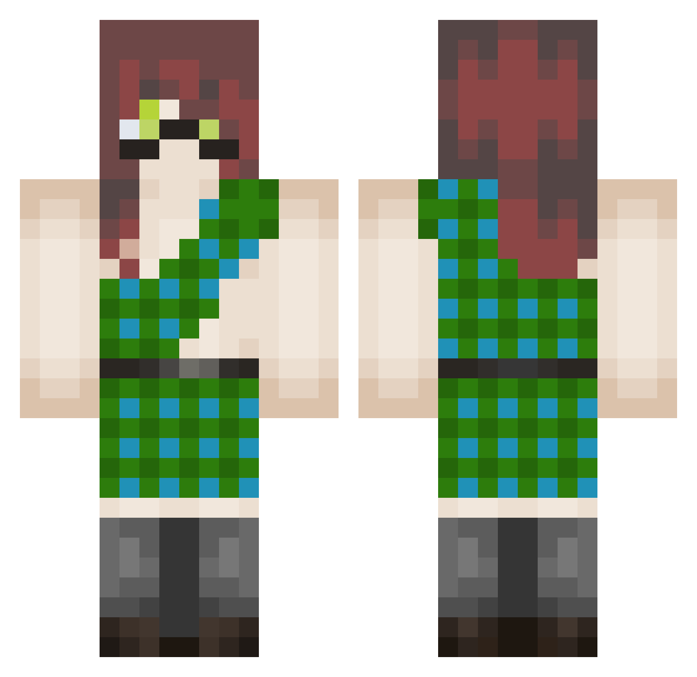 Ratty_LaDi Minecraft skin, front and back view