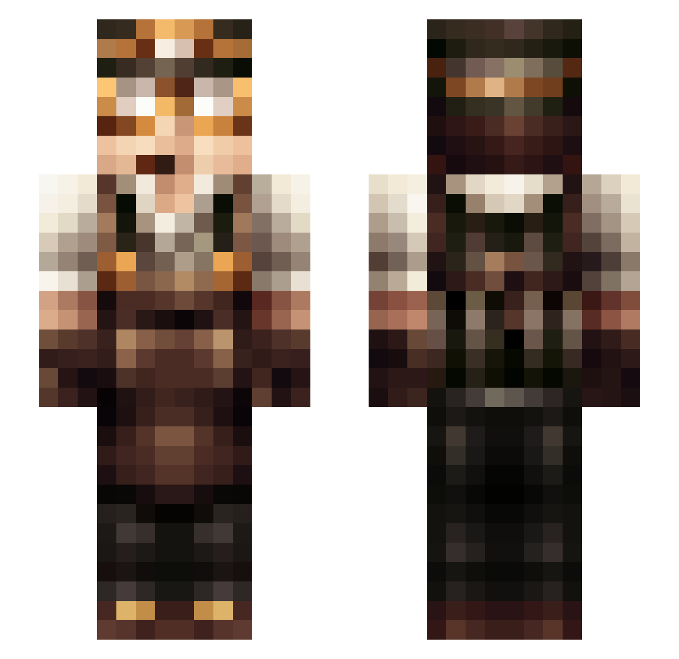 MrGabelele58 Minecraft skin, front and back view